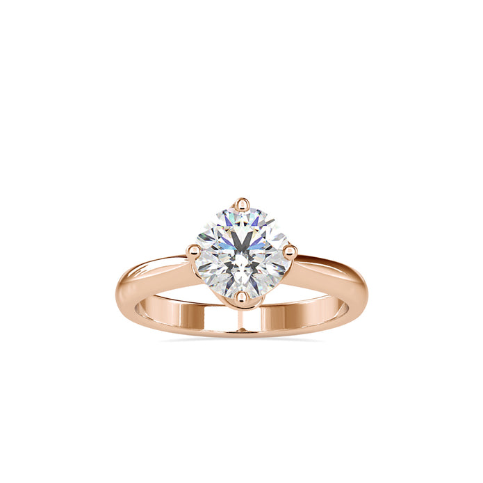 1.19Ct Round Cut Six Prong Solitaire Lab Grown Diamond Gold Ring