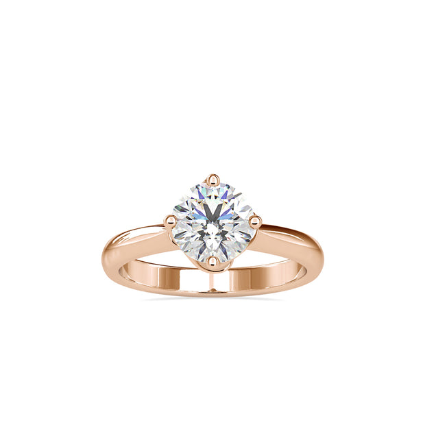 1.19Ct Round Cut Six Prong Solitaire Lab Grown Diamond Gold Ring