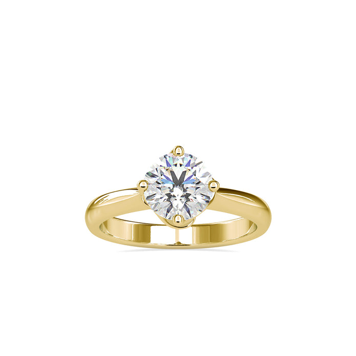 1.19Ct Round Cut Six Prong Solitaire Lab Grown Diamond Gold Ring