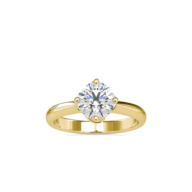 1.19Ct Round Cut Six Prong Solitaire Lab Grown Diamond Gold Ring