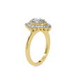 1.56Ct Oval Cut Halo Lab Grown Diamond Gold Ring