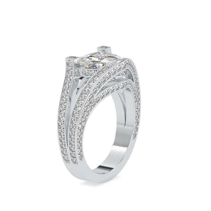 3.06Ct Trillion Cut Solitaire Lab Grown Diamond Gold Ring
