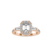 2.16Ct Emerald Cut Halo Lab Grown Diamond Gold Ring
