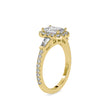 2.16Ct Emerald Cut Halo Lab Grown Diamond Gold Ring