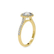 1.25Ct Cushion Cut Halo Lab Grown Diamond Gold Ring