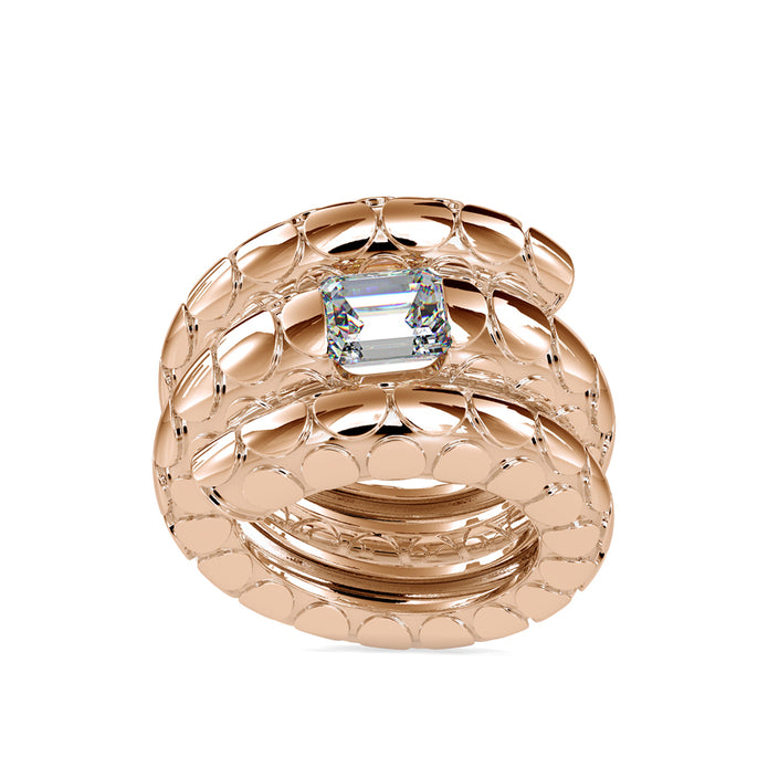 2.09Ct Emerald Cut Flush Set Lab Grown Diamond Gold Ring