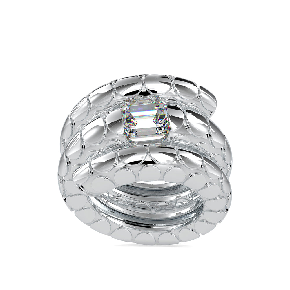 2.09Ct Emerald Cut Flush Set Lab Grown Diamond Gold Ring