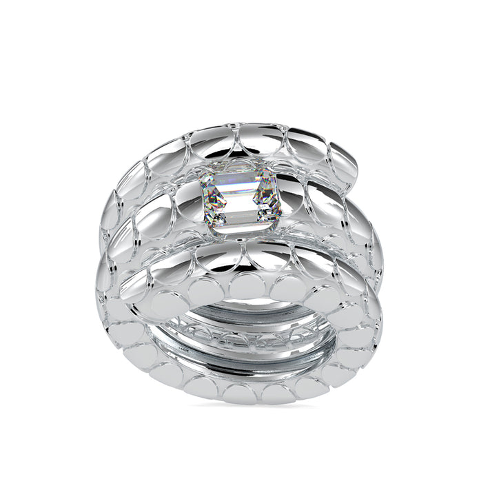 2.09Ct Emerald Cut Flush Set Lab Grown Diamond Gold Ring