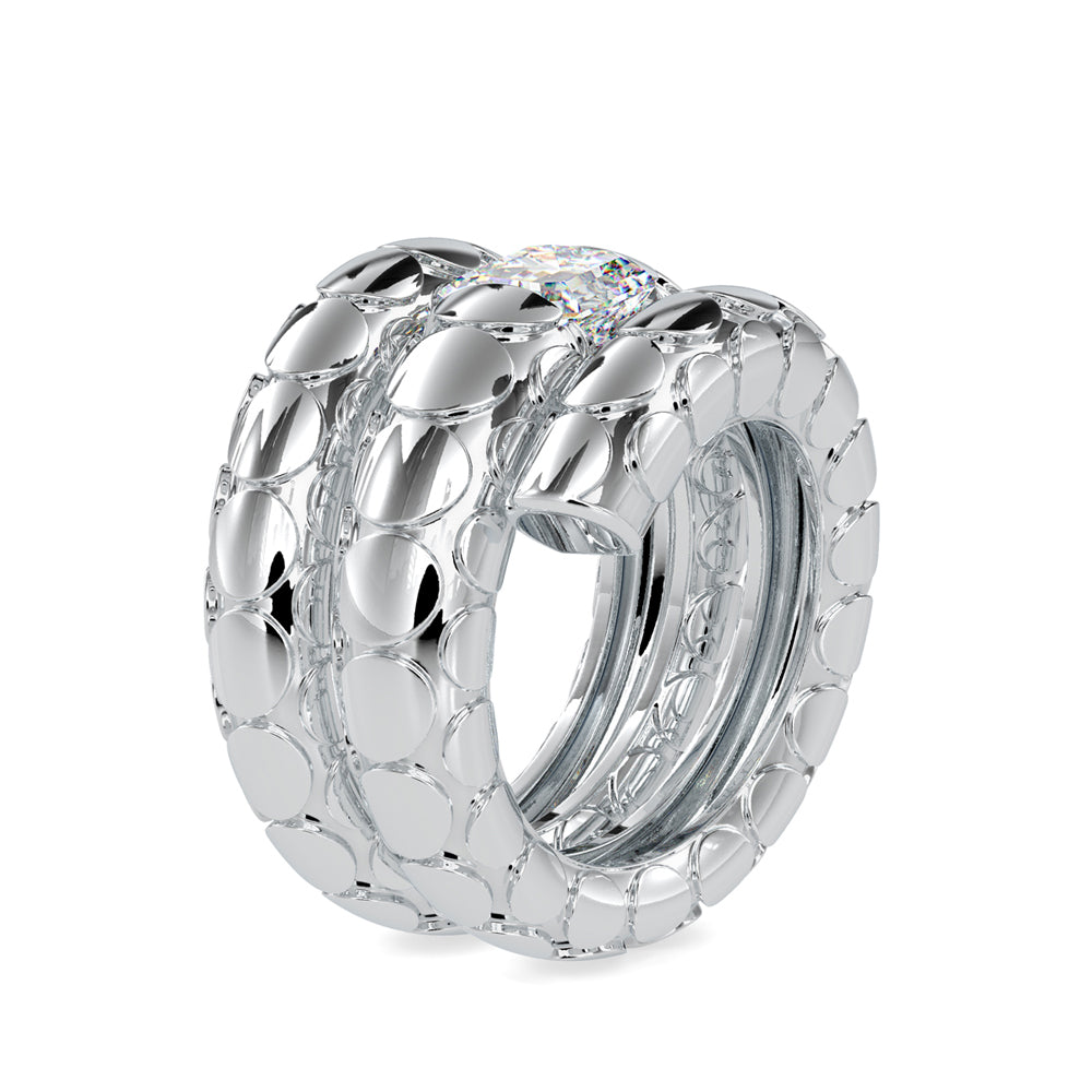 2.09Ct Emerald Cut Flush Set Lab Grown Diamond Gold Ring