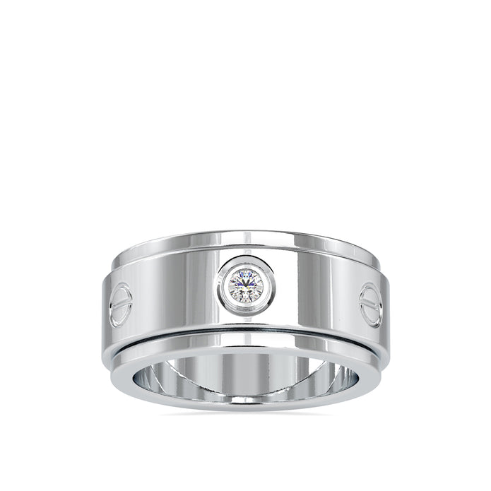 0.10Ct Round Cut Bezel Lab Grown Diamond Gold Ring