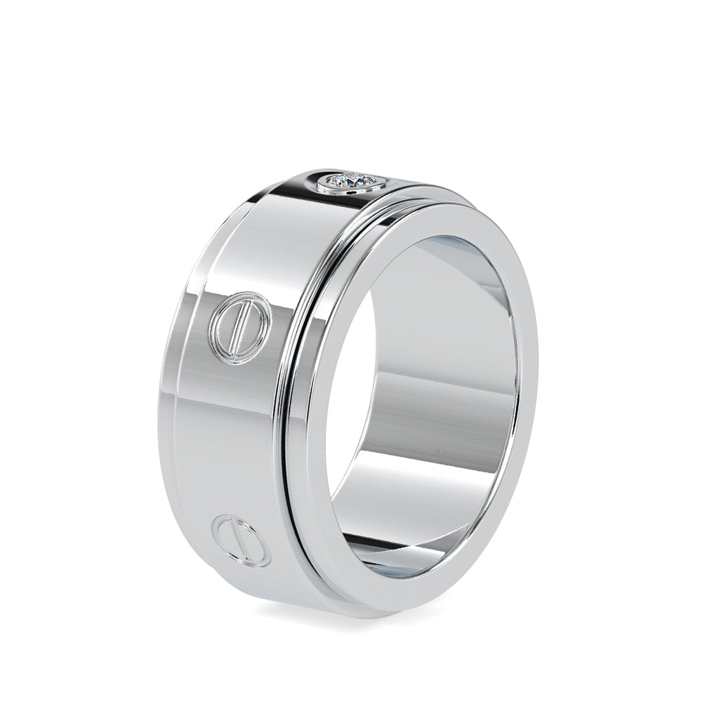 0.10Ct Round Cut Bezel Lab Grown Diamond Gold Ring