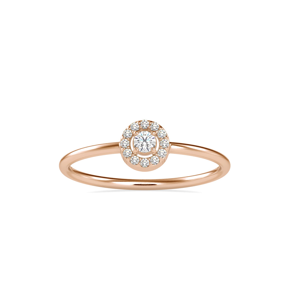 0.10Ct Round Halo Lab-Grown Diamond Gold Ring