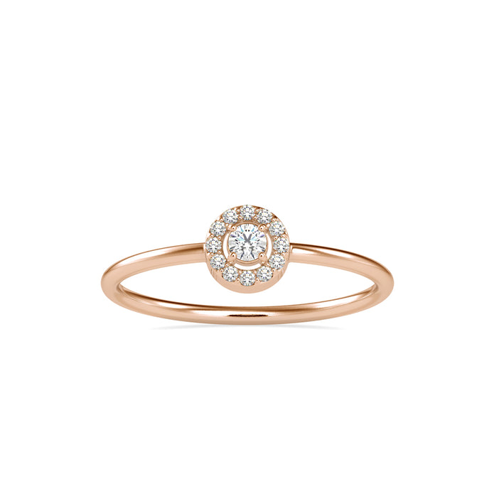 0.10Ct Round Halo Lab-Grown Diamond Gold Ring