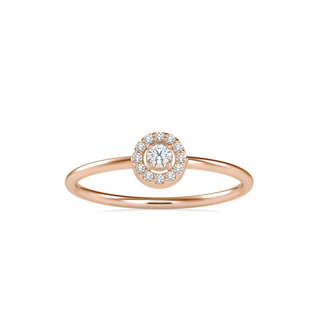 0.10Ct Round Halo Lab-Grown Diamond Gold Ring