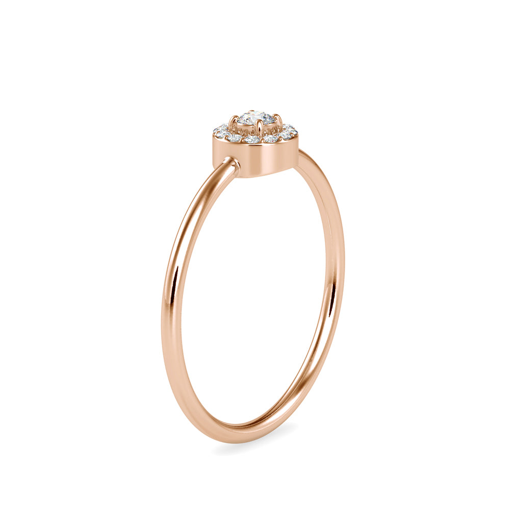 0.10Ct Round Halo Lab-Grown Diamond Gold Ring