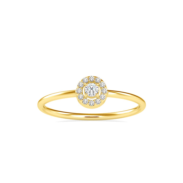 0.10Ct Round Halo Lab-Grown Diamond Gold Ring