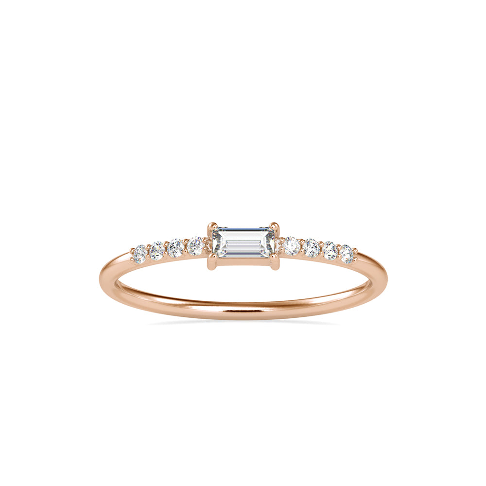 0.16Ct Baguette Cut Lab-Grown Diamond Gold Ring