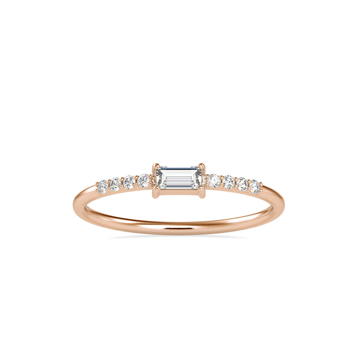 0.16Ct Baguette Cut Lab-Grown Diamond Gold Ring