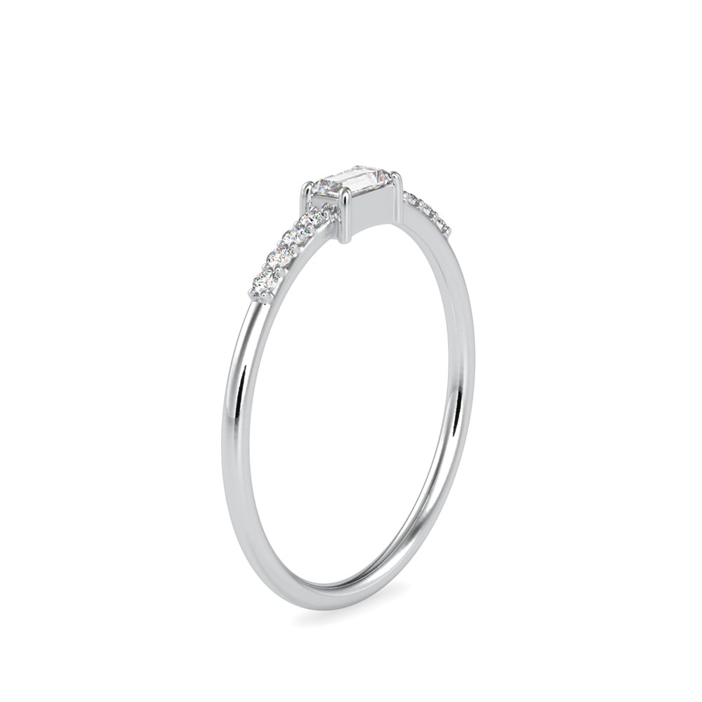 0.16Ct Baguette Cut Lab-Grown Diamond Gold Ring
