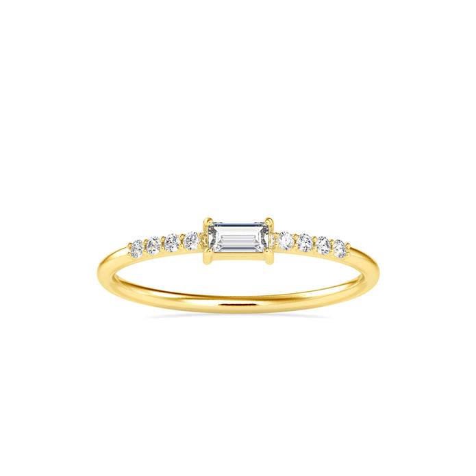 0.16Ct Baguette Cut Lab-Grown Diamond Gold Ring
