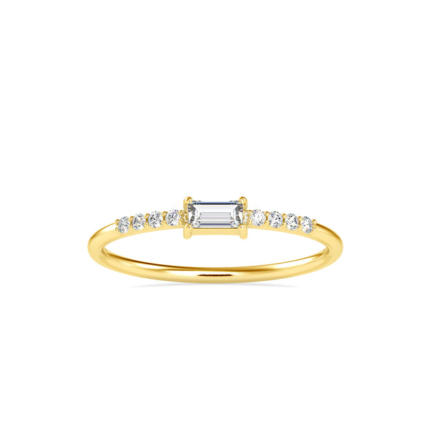 0.16Ct Baguette Cut Lab-Grown Diamond Gold Ring