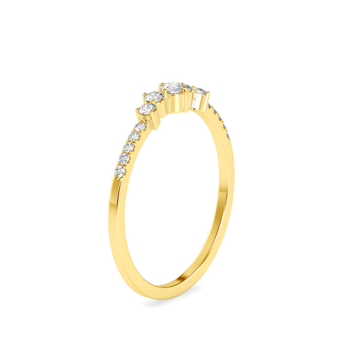 0.16Ct Prong Set Lab-Grown Diamond Gold Ring