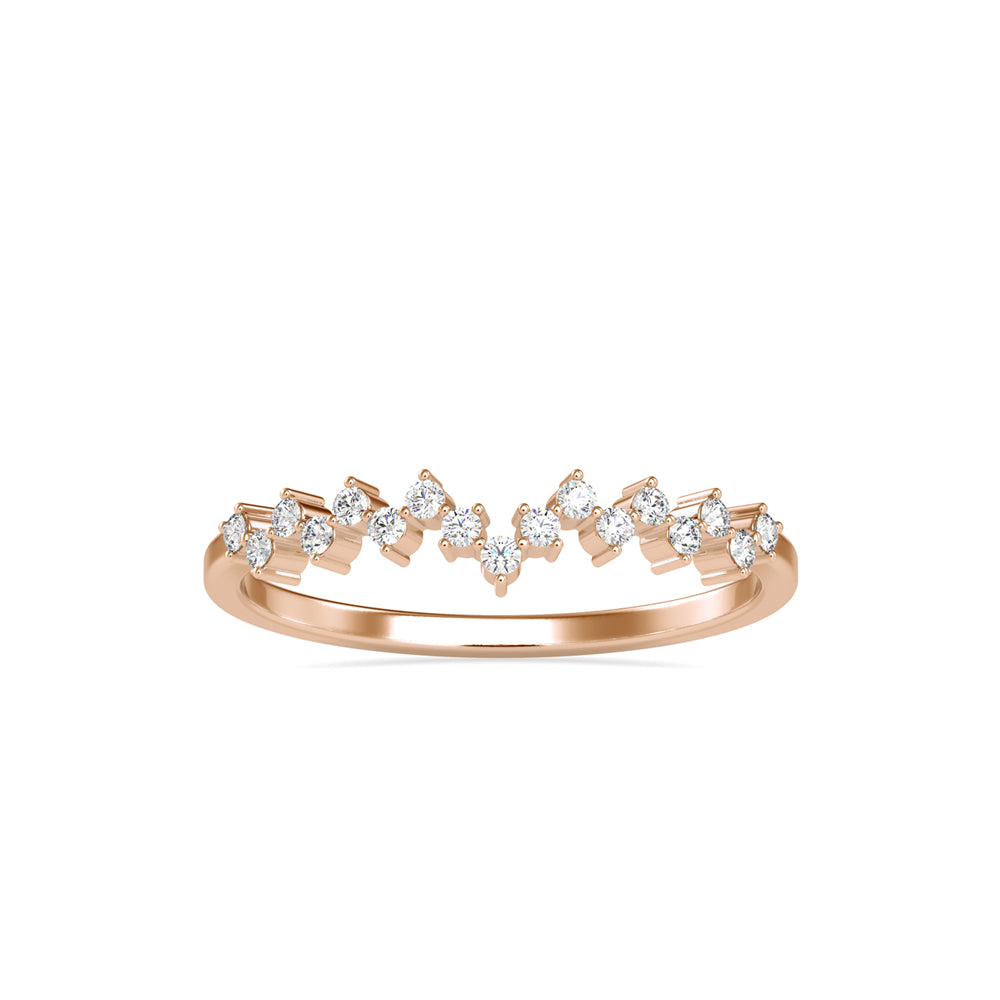 0.11Ct Zig-Zag Style Lab-Grown Diamond Gold Ring