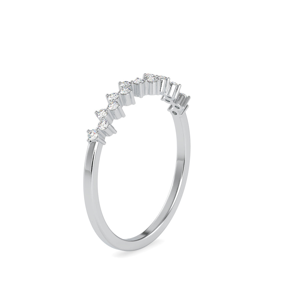 0.11Ct Zig-Zag Style Lab-Grown Diamond Gold Ring