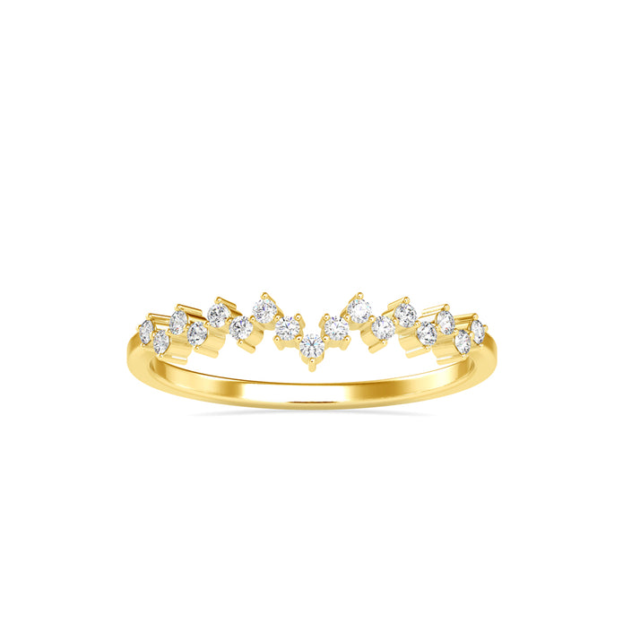 0.11Ct Zig-Zag Style Lab-Grown Diamond Gold Ring