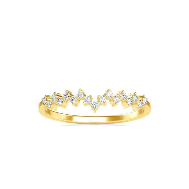 0.11Ct Zig-Zag Style Lab-Grown Diamond Gold Ring