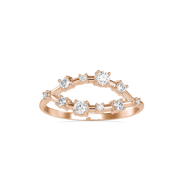 0.25Ct Leaf Style Lab-Grown Diamond Gold Ring
