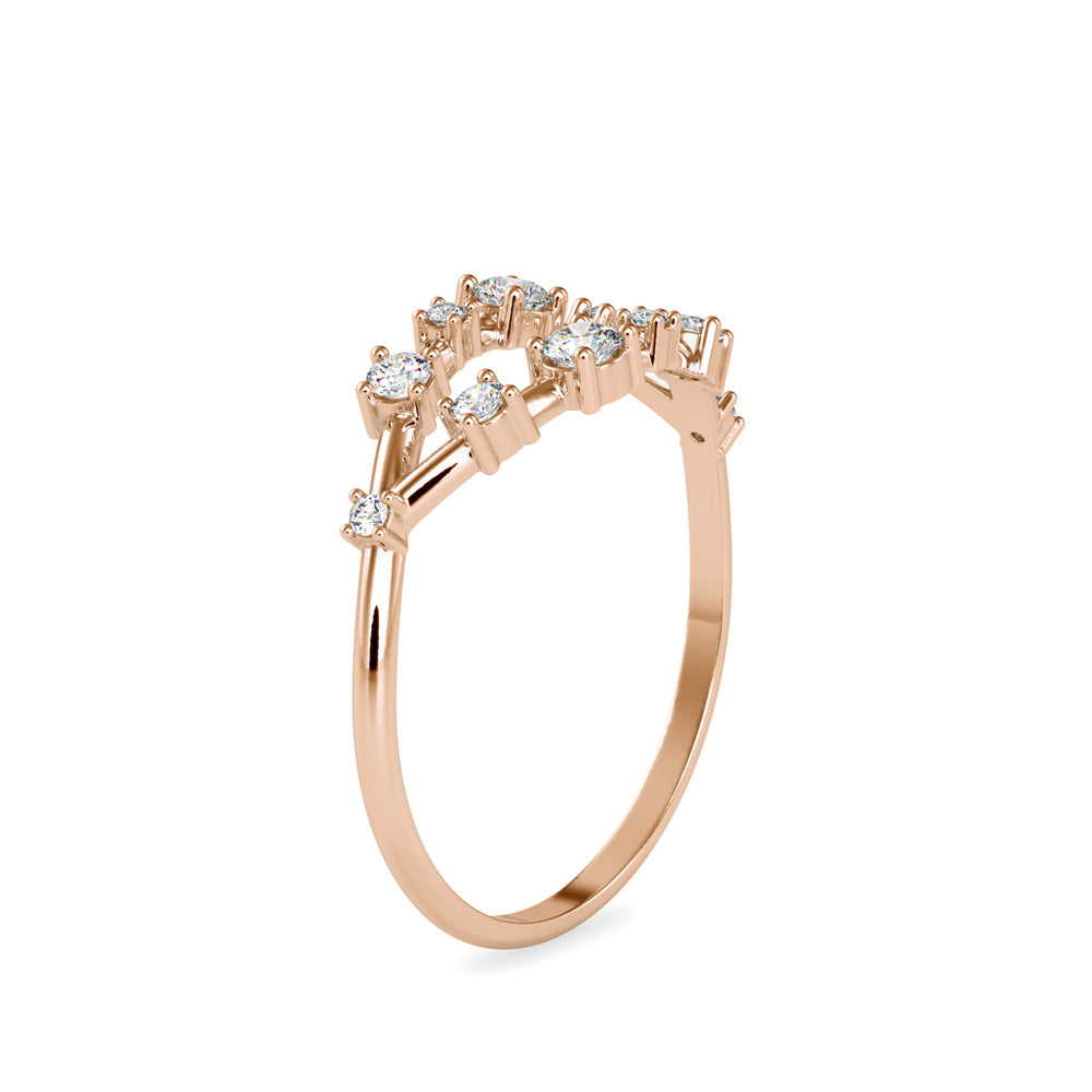 0.25Ct Leaf Style Lab-Grown Diamond Gold Ring