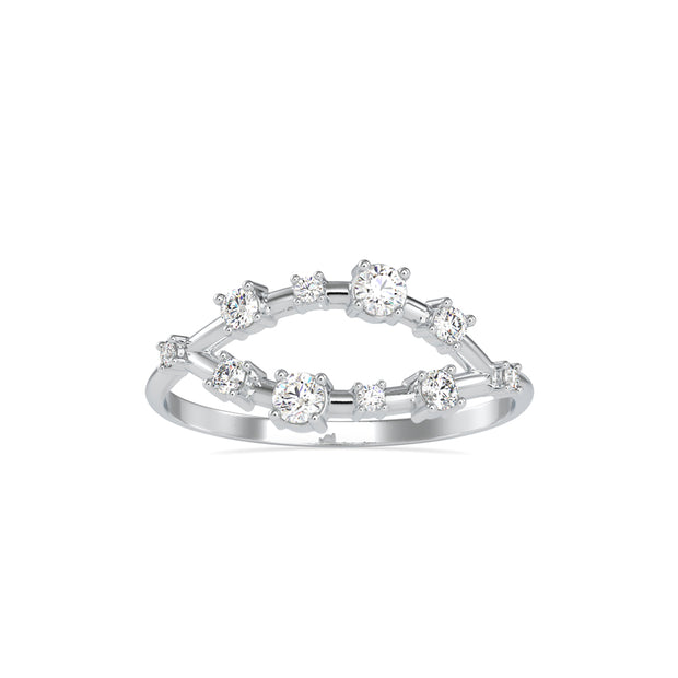 0.25Ct Leaf Style Lab-Grown Diamond Gold Ring