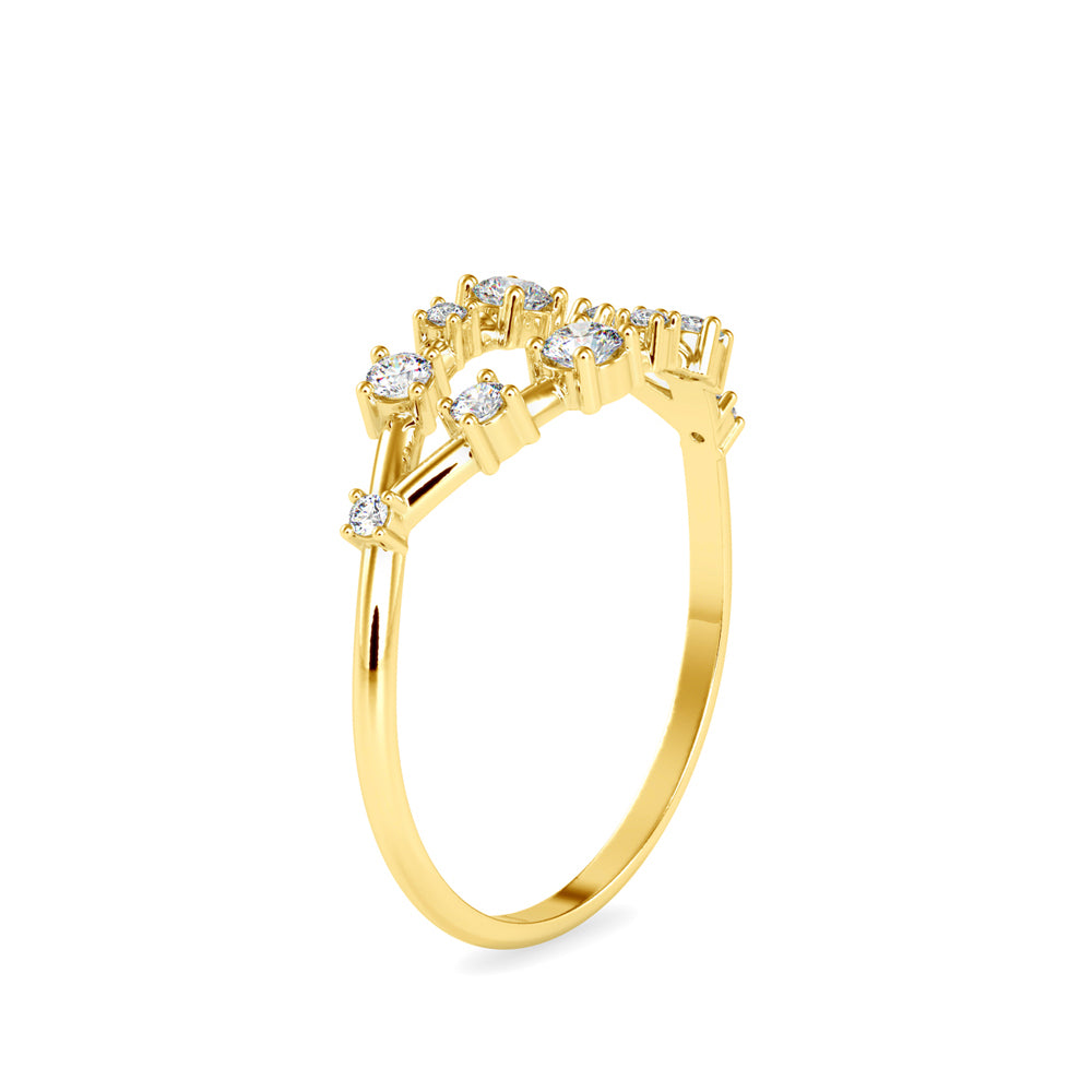 0.25Ct Leaf Style Lab-Grown Diamond Gold Ring