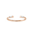 0.06Ct Open Baguette Cut Two Stone Lab-Grown Diamond Gold Ring