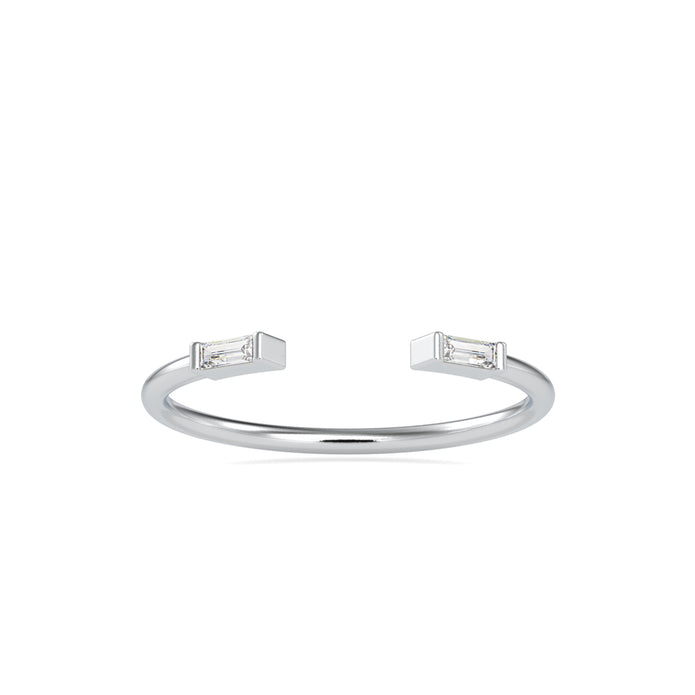 0.06Ct Open Baguette Cut Two Stone Lab-Grown Diamond Gold Ring