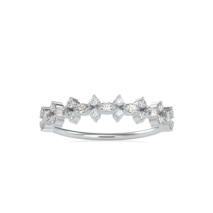 0.29Ct Half Eternity Marquise & Round Lab-Grown Diamond Gold Ring