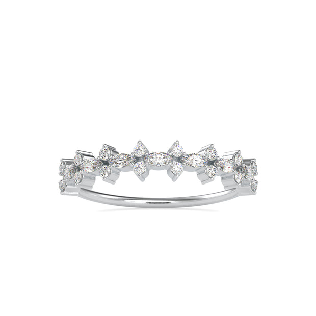 0.29Ct Half Eternity Marquise & Round Lab-Grown Diamond Gold Ring