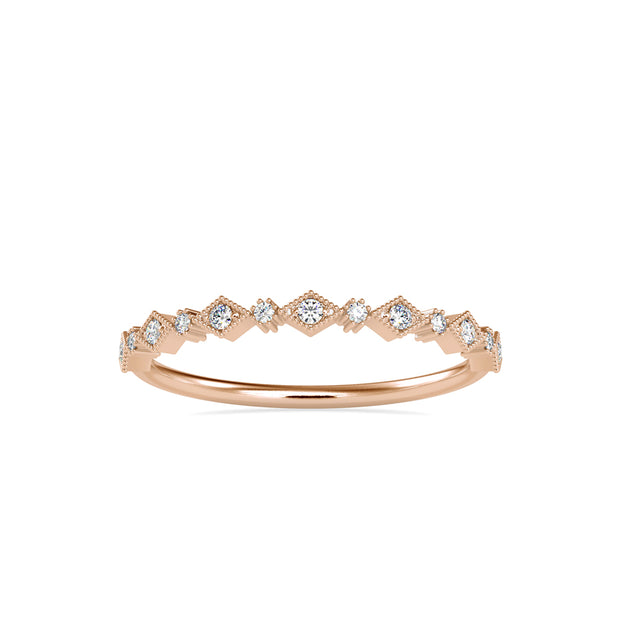0.08Ct Vintage Style Prong Lab-Grown Diamond Gold Ring