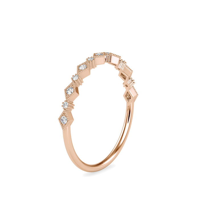 0.08Ct Vintage Style Prong Lab-Grown Diamond Gold Ring