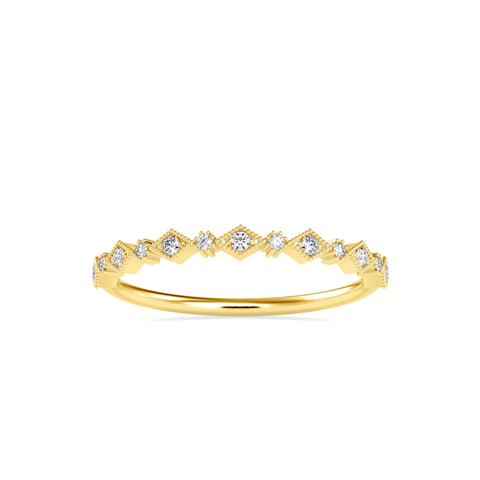 0.08Ct Vintage Style Prong Lab-Grown Diamond Gold Ring