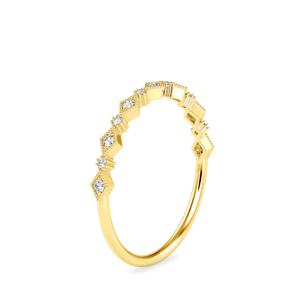 0.08Ct Vintage Style Prong Lab-Grown Diamond Gold Ring