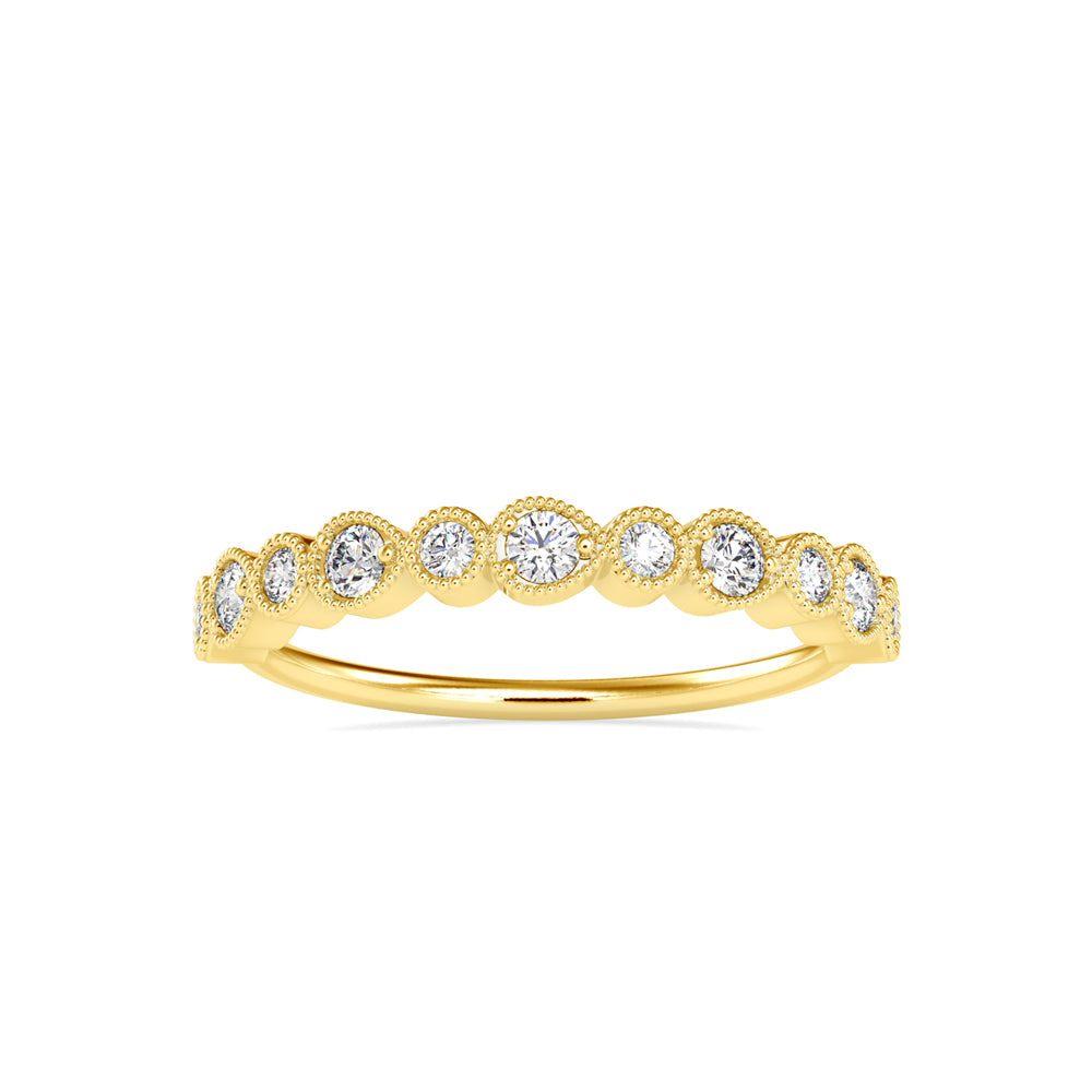 0.29Ct Vintage Inspire Bezel Set Lab-Grown Diamond Gold Ring