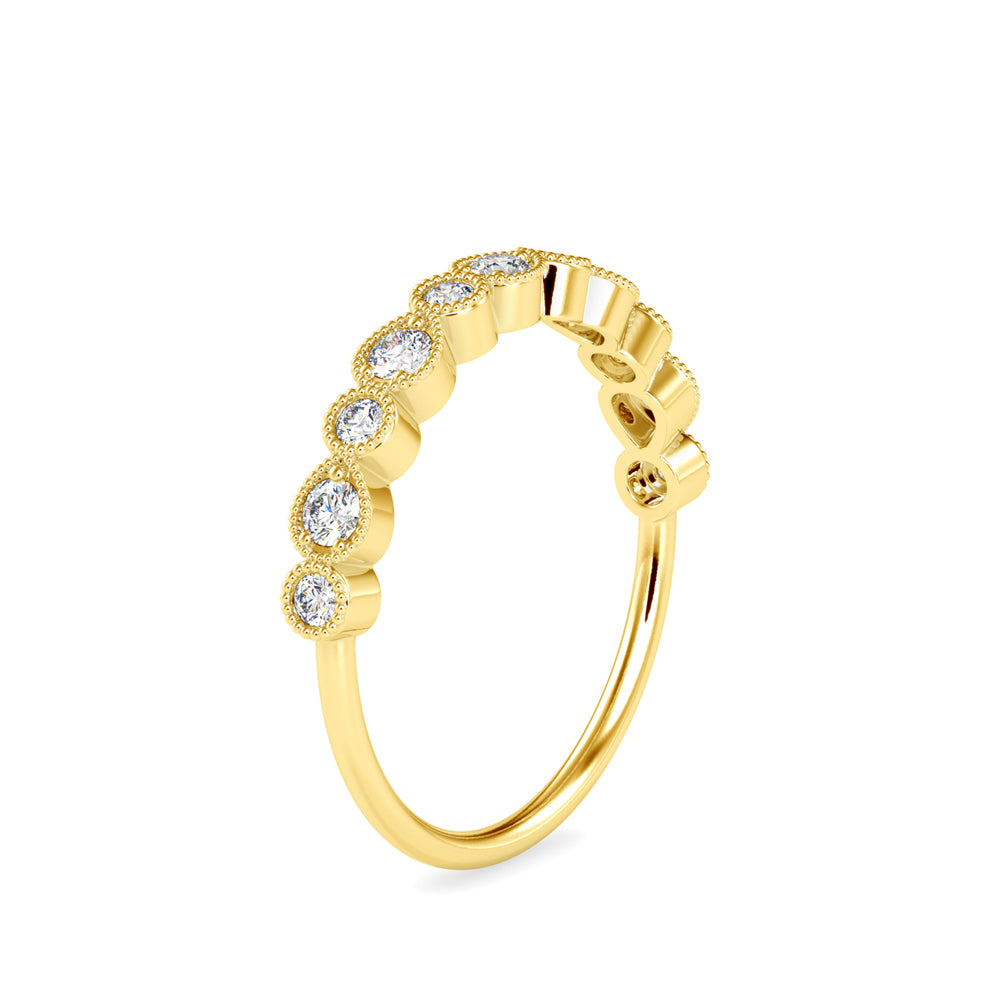 0.29Ct Vintage Inspire Bezel Set Lab-Grown Diamond Gold Ring