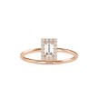 0.17Ct Bauette Cut Halo Lab-Grown Diamond Gold Ring