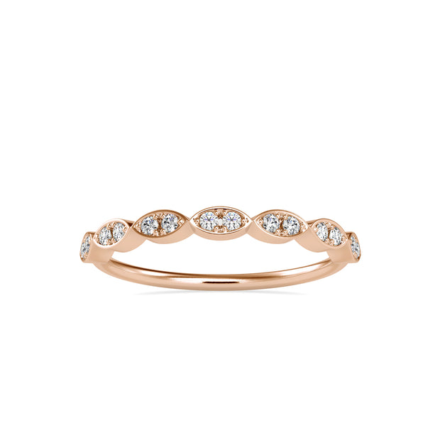 0.12Ct Marquise Wave Pave Lab-Grown Diamond Gold Ring