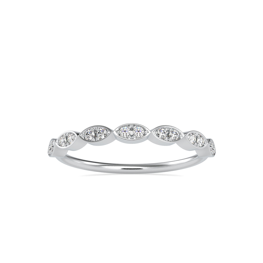 0.12Ct Marquise Wave Pave Lab-Grown Diamond Gold Ring