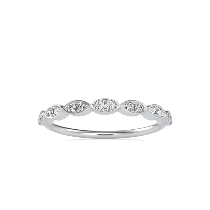 0.12Ct Marquise Wave Pave Lab-Grown Diamond Gold Ring