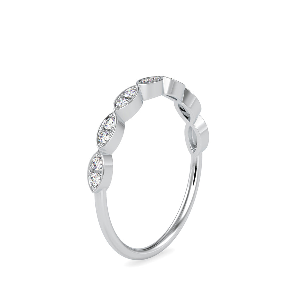 0.12Ct Marquise Wave Pave Lab-Grown Diamond Gold Ring
