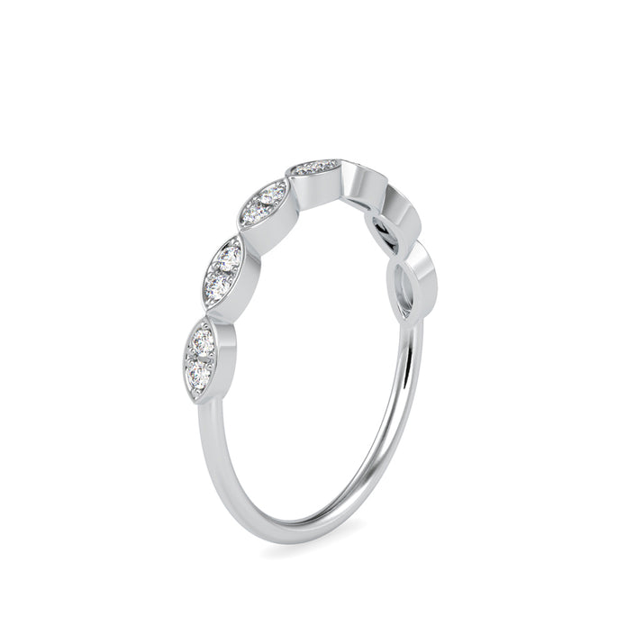 0.12Ct Marquise Wave Pave Lab-Grown Diamond Gold Ring